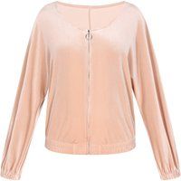 Samt-Sweatshirt mit Reißverschluss