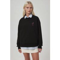 Gemütlicher Sweatshirt mit Tiermuster und gesticktem Rundhalsausschnitt