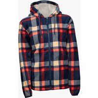 Karo-Sweatjacke mit Sherpa-Futter