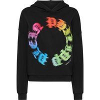 Baumwoll-Hoodie mit gotischem Regenbogen-Logo