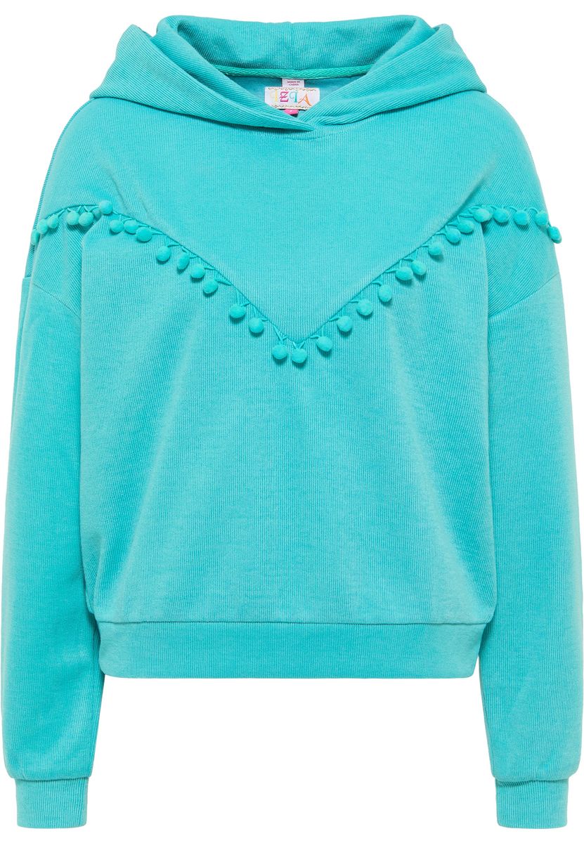 Oversized-Hoodie mit Pompon-Verzierung