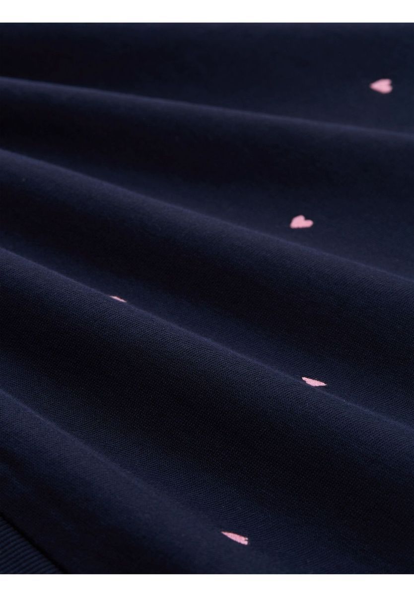 Marineblaues Sweatshirt mit Herzmuster