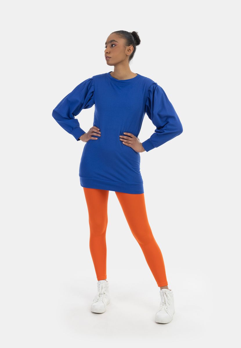 Langes Sweatshirt mit Faltendetails