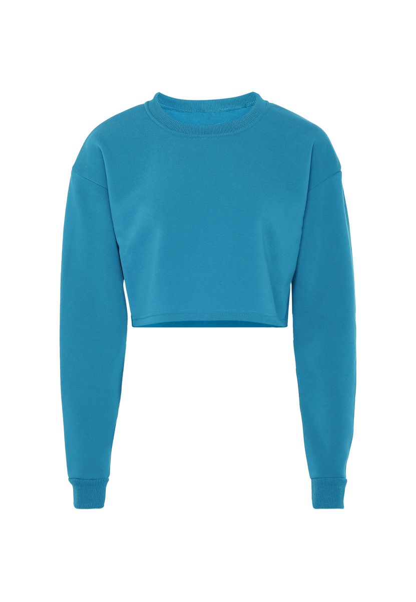 Kurzes Boxy-Sweatshirt mit Rippbündchen