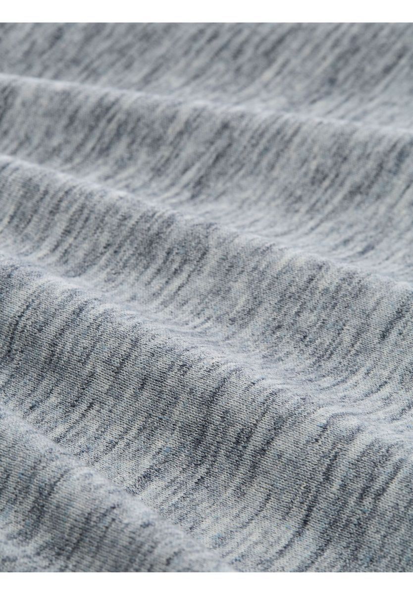 Melierter Langarm Rundhals Pullover