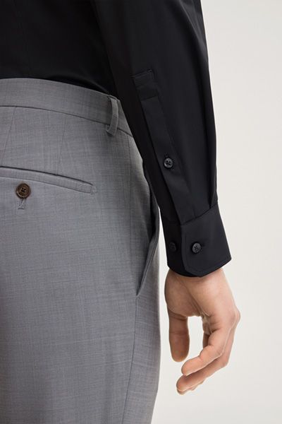 Business Performance Hemd Pai in Schwarz Stretch-Material