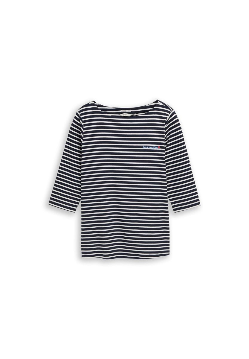 Klassisches gestreiftes 3/4-Arm-Shirt