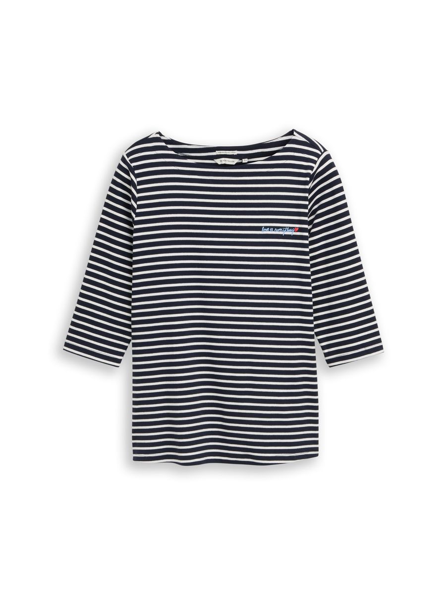 Klassisches gestreiftes 3/4-Arm-Shirt