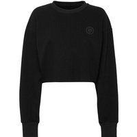 Kurzes Fleece-Sweatshirt mit Rundhalsausschnitt