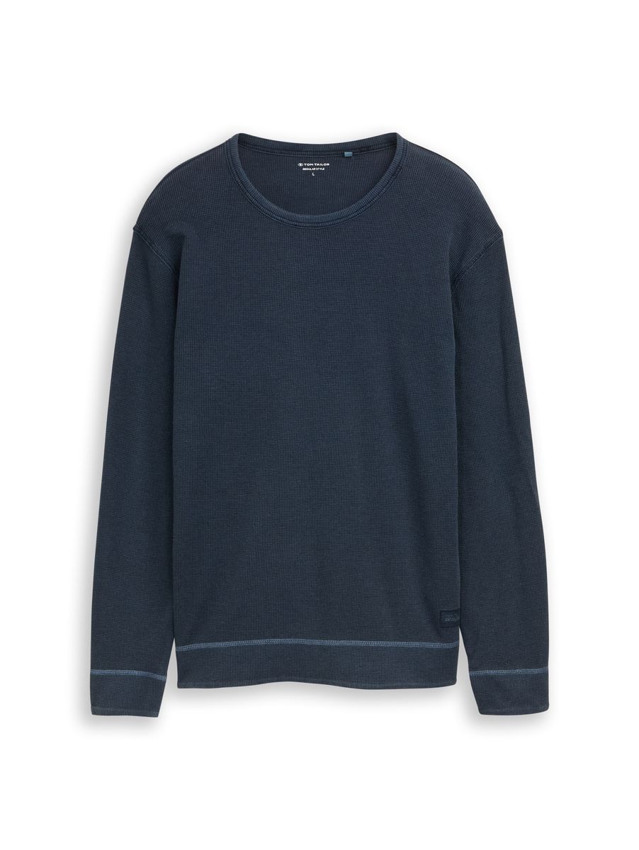 Langarmshirt mit Waffelstruktur