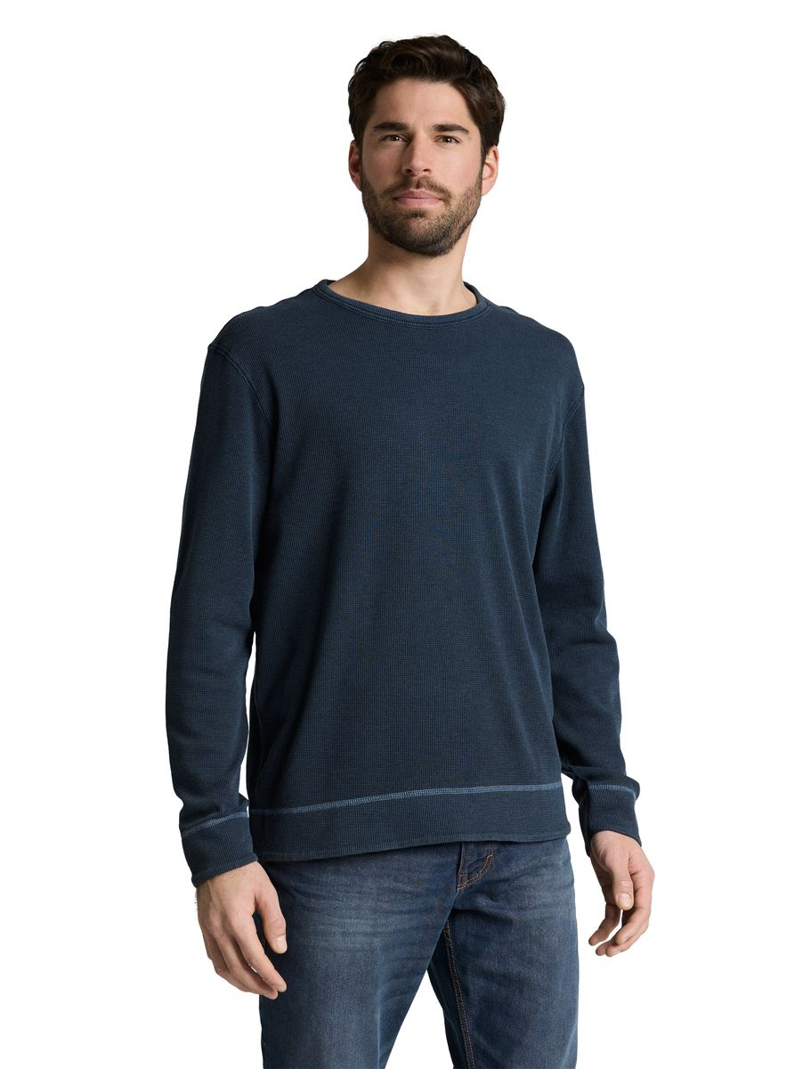 Langarmshirt mit Waffelstruktur