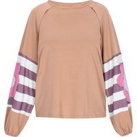 Sweatshirt mit Blumen-Patch und Laternenärmeln