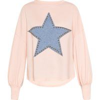 Sweatshirt mit Nieten-Stern und Laternenärmeln