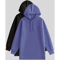 Oversized Longline Fleece-Kapuzenpullover