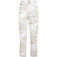 Boyfriend-Jeans mit Tattoo-Print