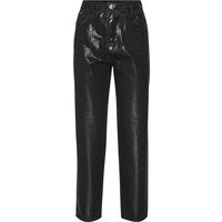 Beschichtete Stone-Washed Mom-Jeans