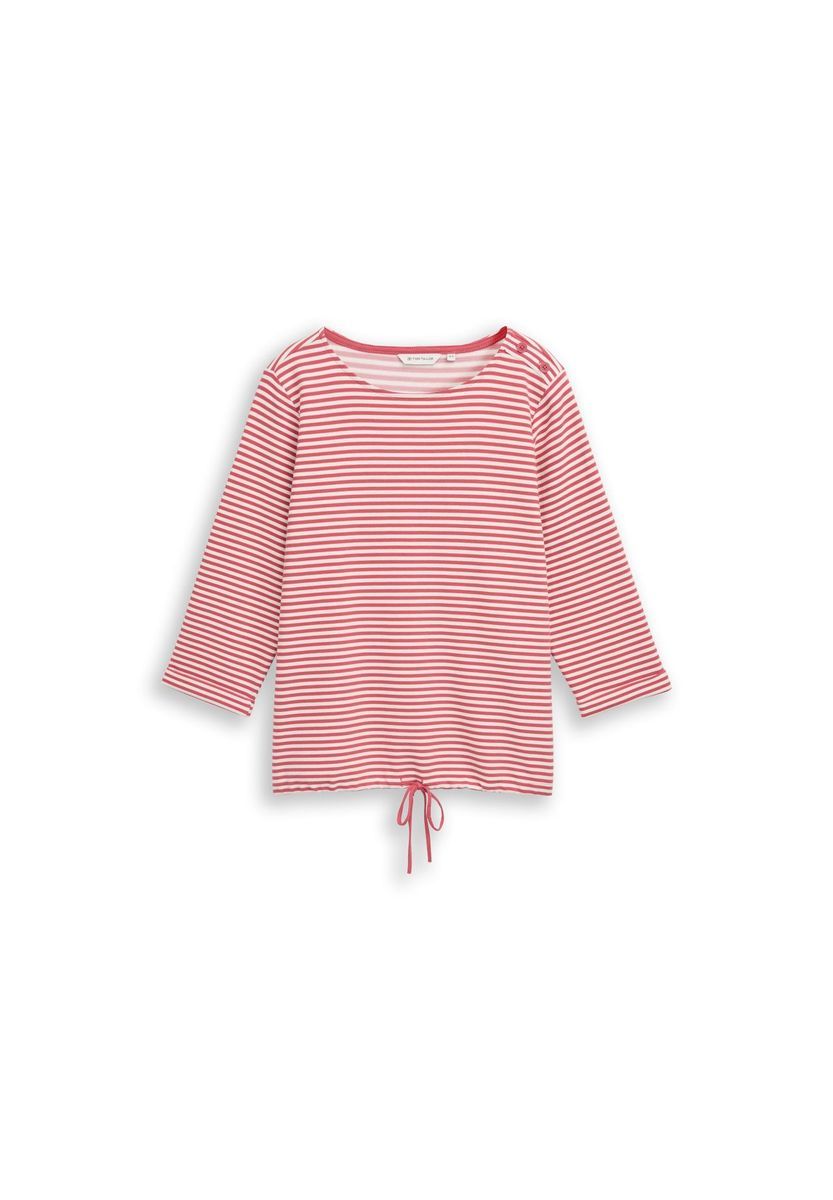 Gestreiftes Langarm Baumwoll-Top