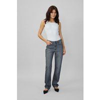 High-Waist-Jeans mit geradem Bein