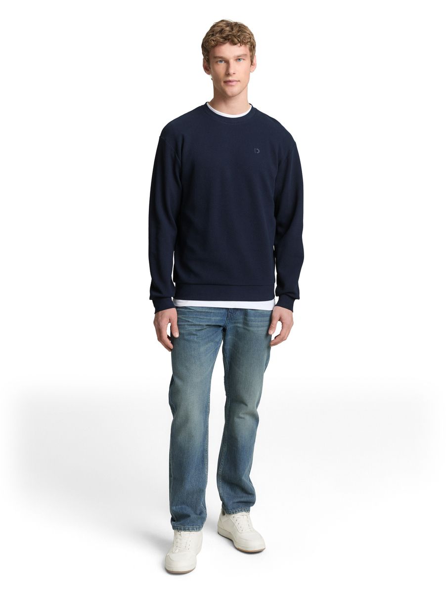 Klassisches einfarbiges Sweatshirt aus Baumwollmischung