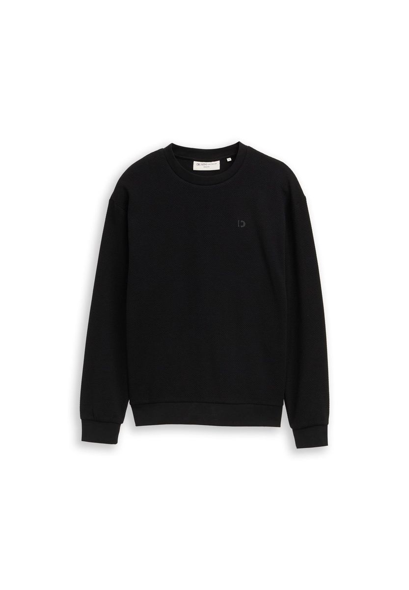 Klassisches Waffelstrick-Rundhals-Sweatshirt