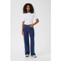High-Waist Jeans mit Kontraststreifen