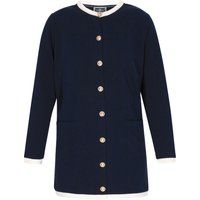 Elegante Strickjacke mit Kontrastbesatz