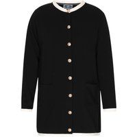 Maritime Strickjacke mit Kontrastpaspeln