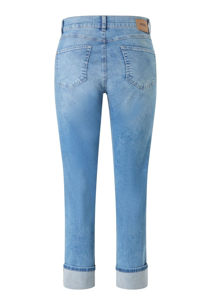 Bestickte Cropped Jeans aus Denim