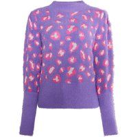Leo-Strickpullover mit flauschigem Stehkragen