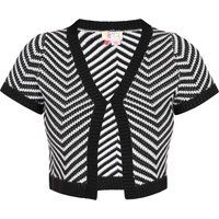 Kurze Strickjacke mit Chevron-Muster