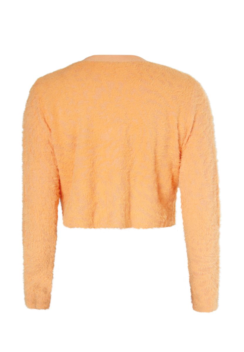 Flauschiger Kurz-Cardigan mit Tiermuster