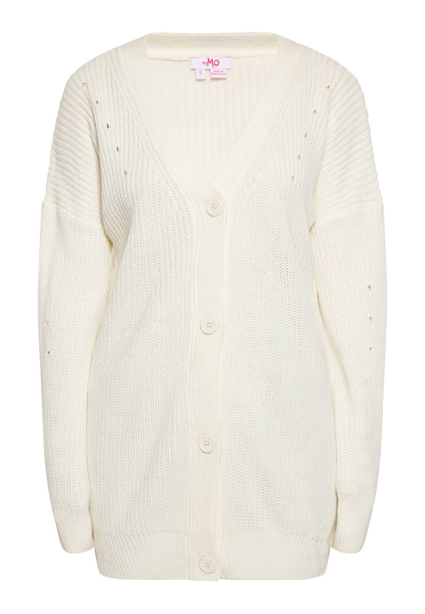 Strukturierter Oversize-Cardigan mit Knopfleiste