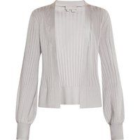 Gerippter Cardigan mit Ballonärmeln