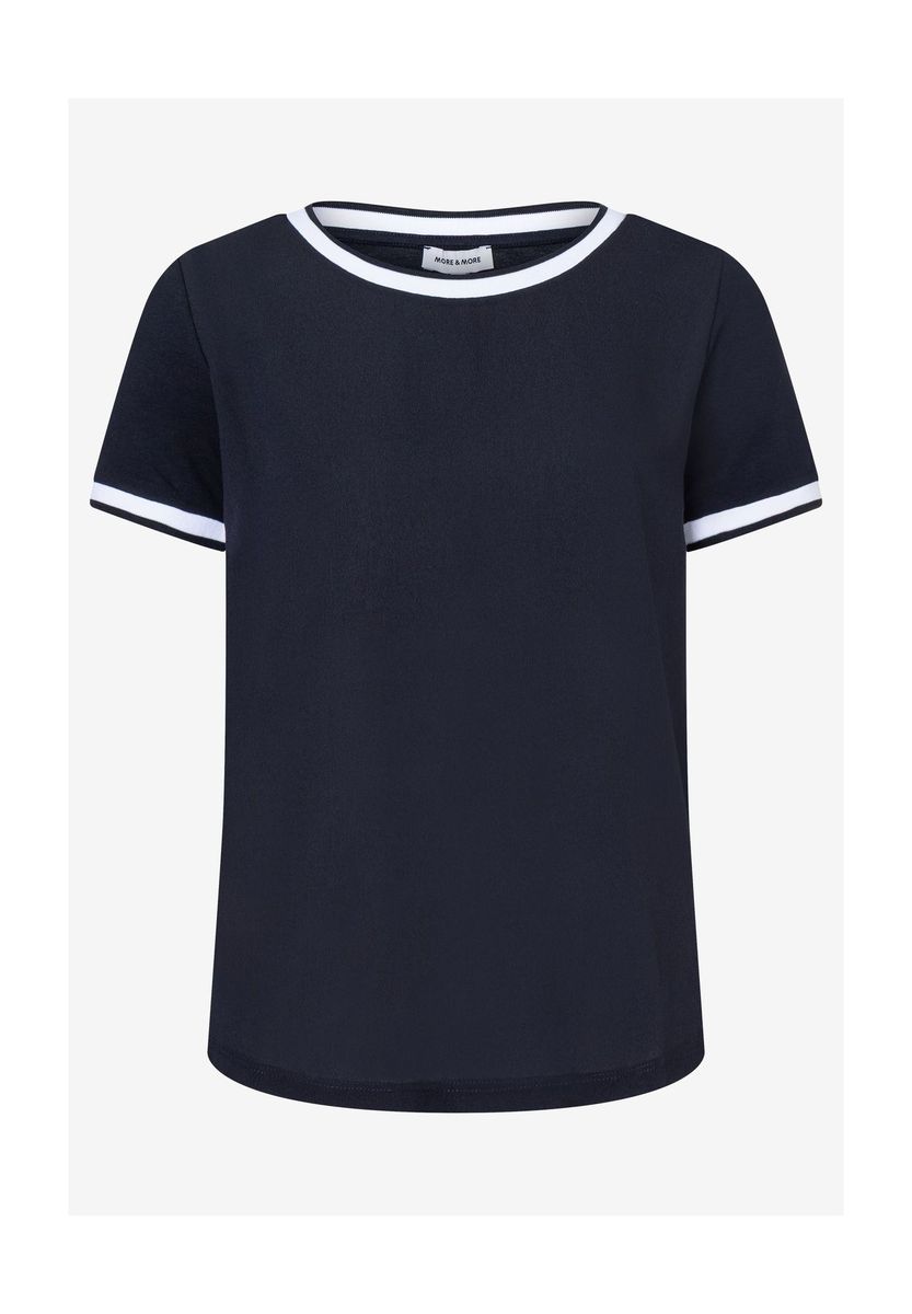 Klassisches T-Shirt mit Rundhalsausschnitt und Zierstreifen