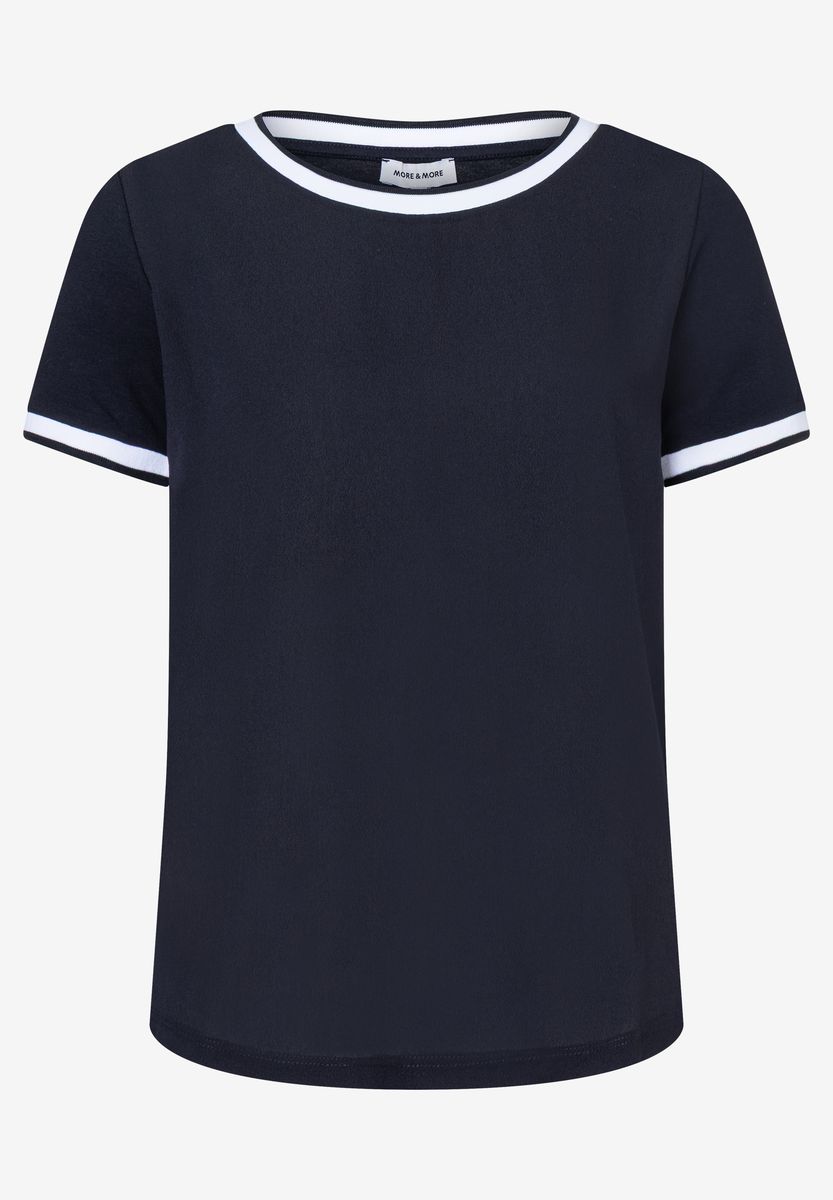 Klassisches T-Shirt mit Rundhalsausschnitt und Zierstreifen