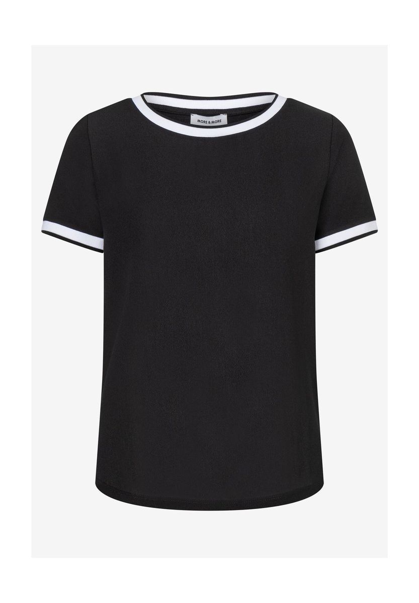 Klassisches schwarzes T-Shirt mit weißen Details