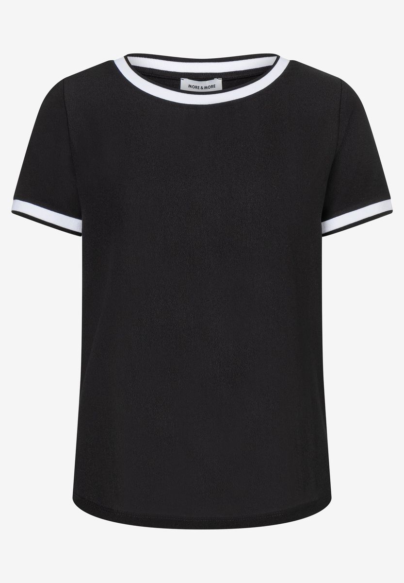 Klassisches schwarzes T-Shirt mit weißen Details