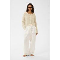 Struktur-Strickjacke mit geschwungenem Saum