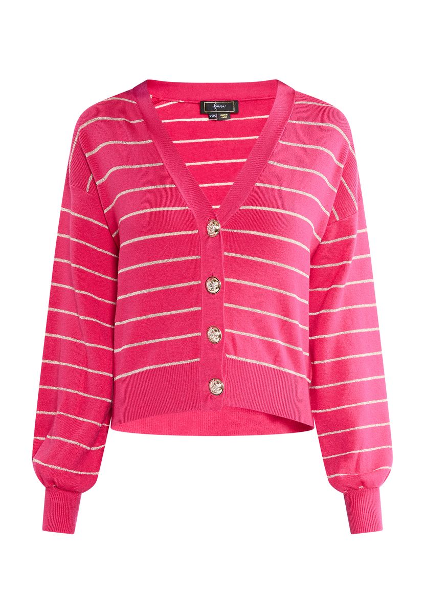 Gestreifter Schimmer-Strick-Cardigan