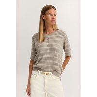 Kurzarm-Stricktop mit Knopfleiste