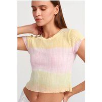 Geripptes Strick-Top mit Pastellverlauf