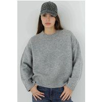 Dicker Weicher Rundhals Strickpullover
