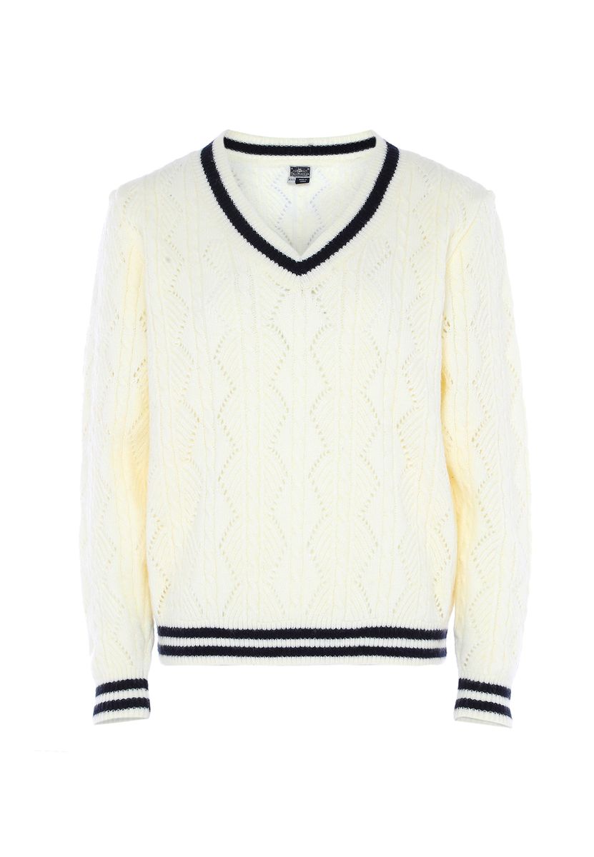 Preppy V-Ausschnitt Cricket-Pullover