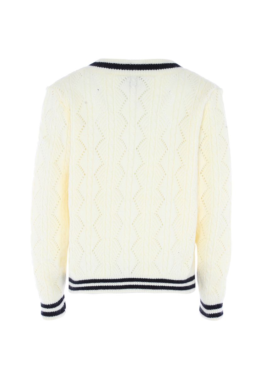 Preppy V-Ausschnitt Cricket-Pullover