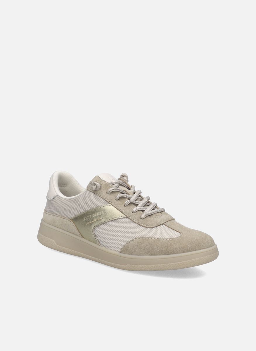 Lässiger beiger Sneaker mit Lederakzent