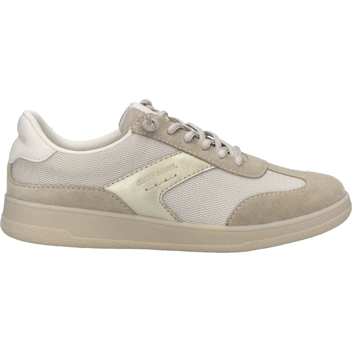 Lässiger beiger Sneaker mit Lederakzent