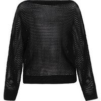 Strukturierter Netzpullover mit Rundhalsausschnitt