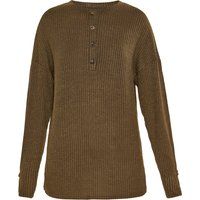 Metallic-Rippstrick-Pullover mit Knopfleiste