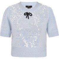 Glitzerndes Kurzarm-Strickoberteil
