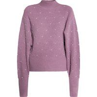 Femininer Perlen-Strickpullover mit Stehkragen